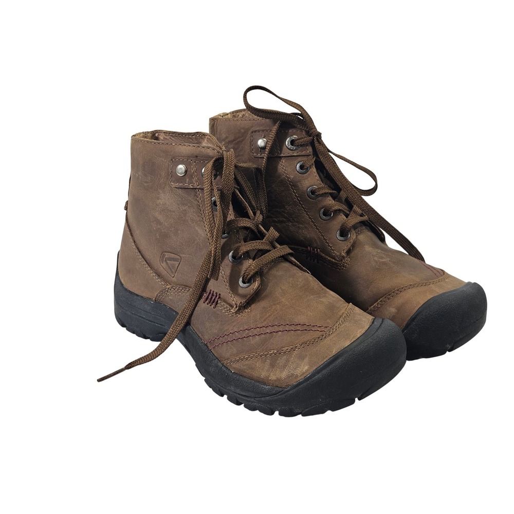 KEEN‎ Presidio Mid Brown Leather Hiking Ankle Boots Womens 5.5 5363-PNCN